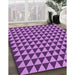 Patterned Purple Rug in Family Room, pat2351pur
