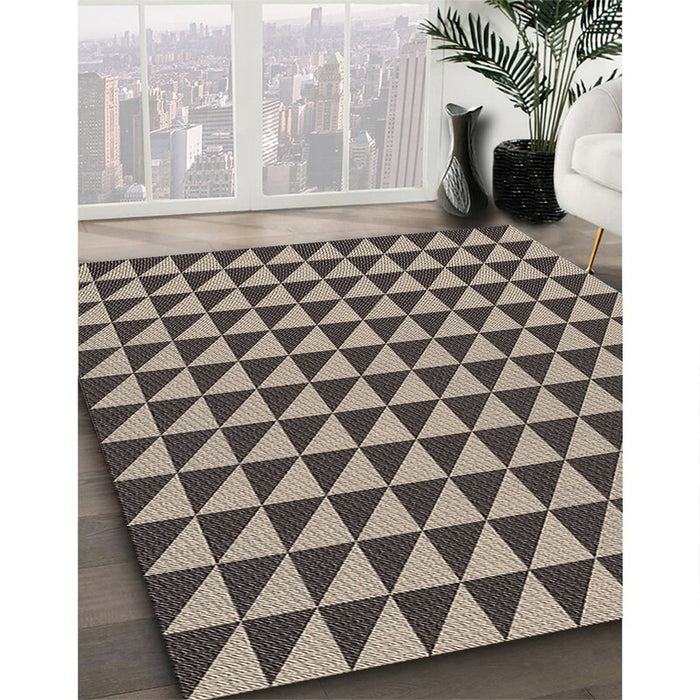 Patterned Tan Brown Novelty Rug in Family Room, pat2351