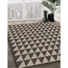 Patterned Tan Brown Novelty Rug in Family Room, pat2351