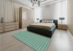 Patterned Hazel Green Rug in a Bedroom, pat2355lblu
