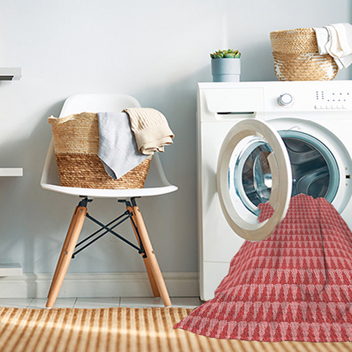 Machine Washable Transitional Ruby Red Rug in a Washing Machine, wshpat2355rd