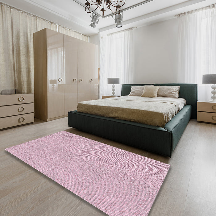 Patterned Purple Pink Novelty Rug in a Bedroom, pat2356