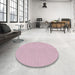 Round Patterned Purple Pink Novelty Rug in a Office, pat2356