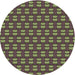 Square Patterned Olive Green Rug, pat2357brn