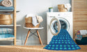 Machine Washable Transitional Blueberry Blue Rug in a Washing Machine, wshpat2357lblu