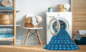 Machine Washable Transitional Blueberry Blue Rug in a Washing Machine, wshpat2357