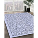 Patterned Lavender Blue Rug in Family Room, pat2359blu