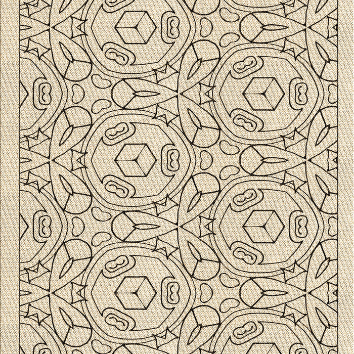 Patterned Moccasin Beige Rug, pat2359brn