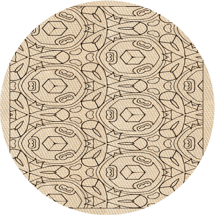 Square Patterned Copper Brown Rug, pat2359org