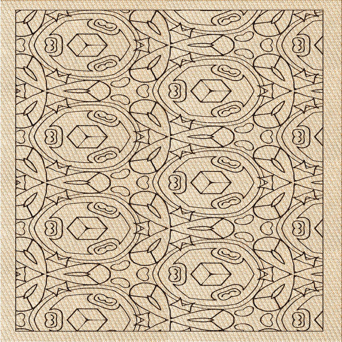 Round Patterned Copper Brown Rug, pat2359org