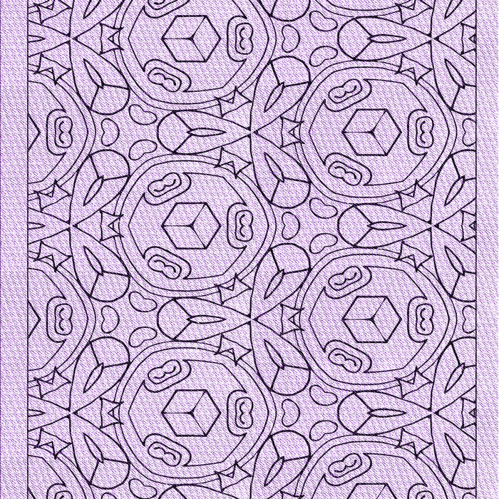 Patterned Lilac Purple Rug, pat2359pur