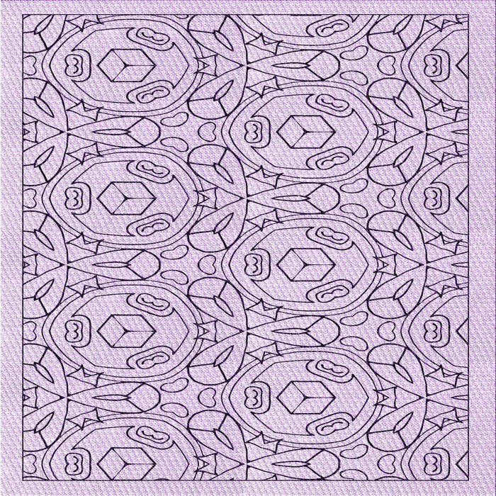 Round Machine Washable Transitional Lilac Purple Rug, wshpat2359pur