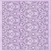 Round Machine Washable Transitional Lilac Purple Rug, wshpat2359pur