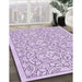Patterned Lilac Purple Rug in Family Room, pat2359pur