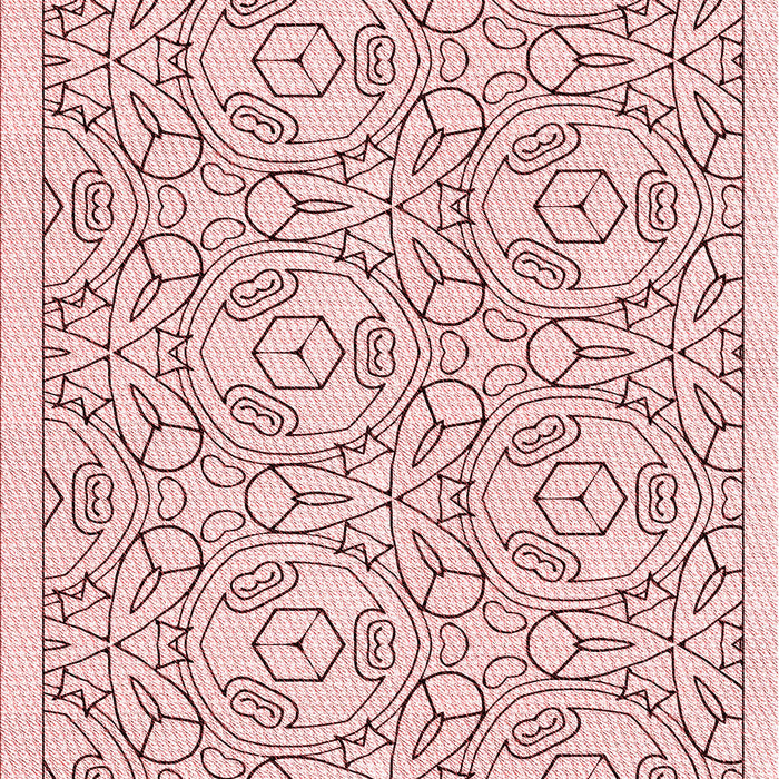 Machine Washable Transitional Pink Rug, wshpat2359rd