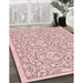Patterned Pink Rug in Family Room, pat2359rd