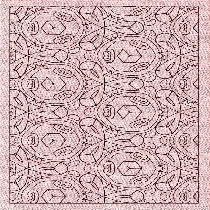 Round Machine Washable Transitional Pink Rug, wshpat2359rd