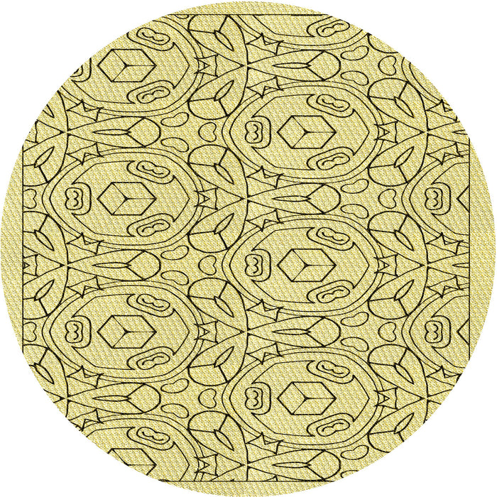 Square Machine Washable Transitional Sun Yellow Rug in a Living Room, wshpat2359yw