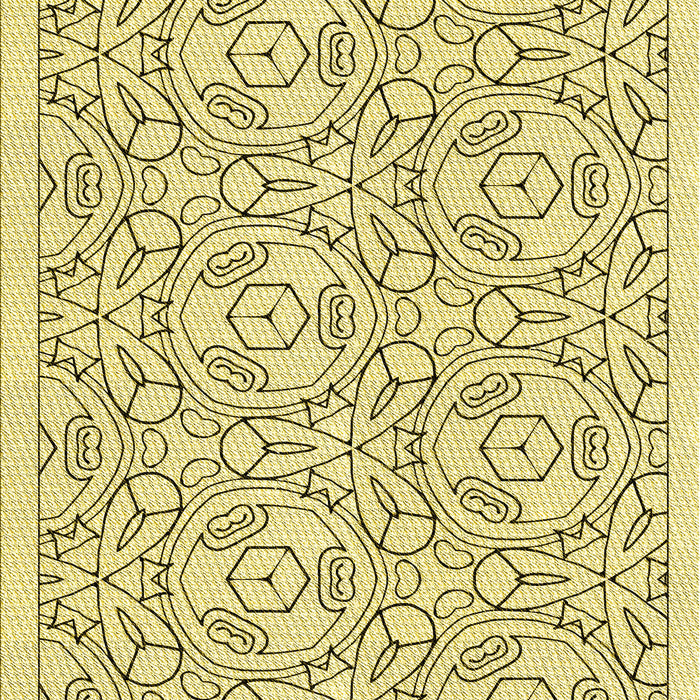 Patterned Sun Yellow Rug, pat2359yw