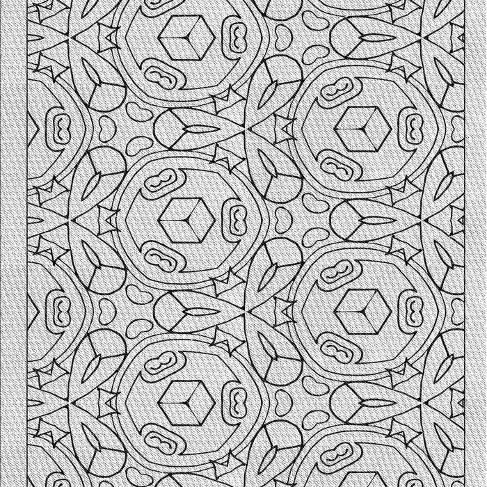 Patterned Off-White Novelty Rug, pat2359