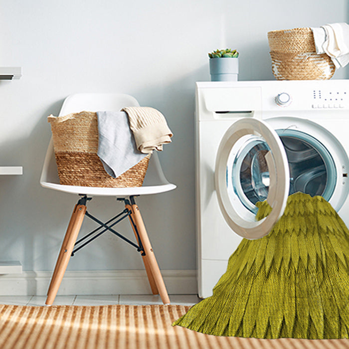 Machine Washable Transitional Dark Yellow Green Rug in a Washing Machine, wshpat236yw