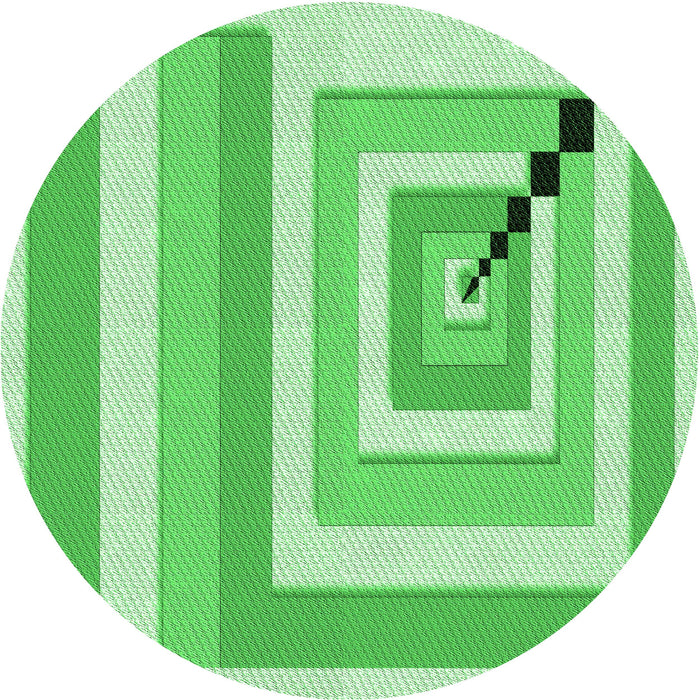 Square Patterned Green Rug, pat2360grn