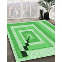 Patterned Green Rug, pat2360grn