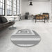 Round Patterned Gunmetal Gray Rug in a Office, pat2360gry