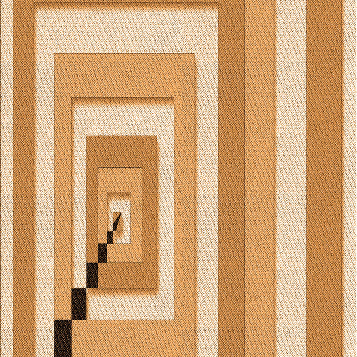 Patterned Neon Orange Rug, pat2360org