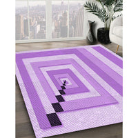 Patterned Blossom Pink Rug, pat2360pur