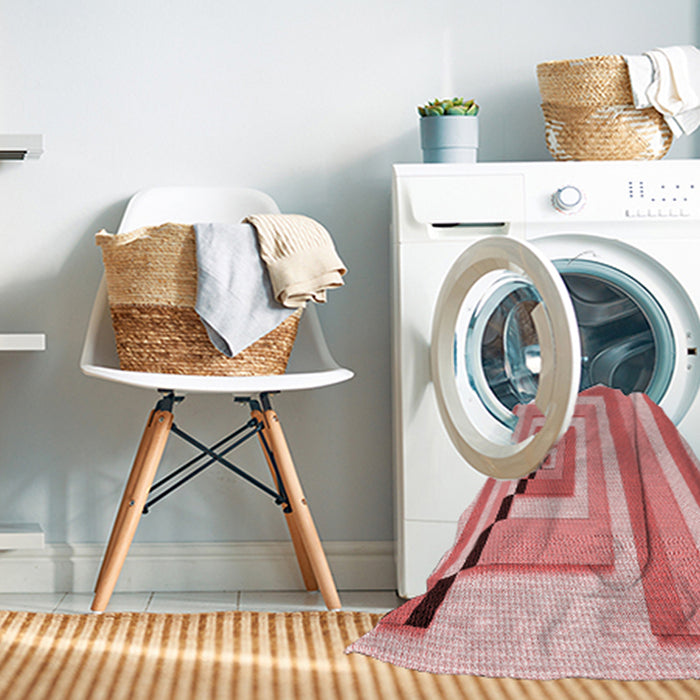 Machine Washable Transitional Pink Rug in a Washing Machine, wshpat2360rd