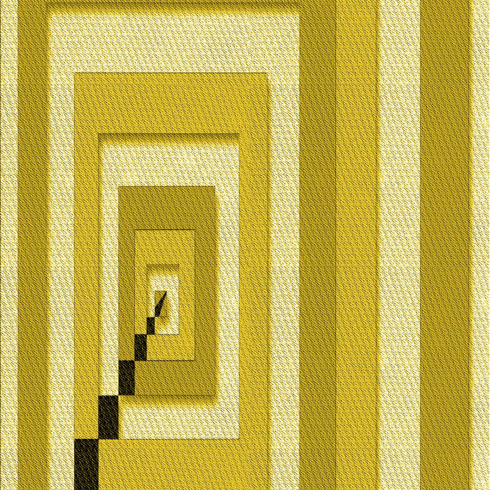 Patterned Orange Gold Rug, pat2360yw