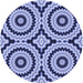 Square Patterned Sapphire Blue Rug, pat2361blu