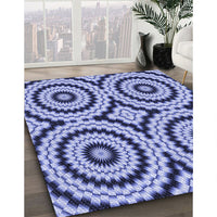 Patterned Sapphire Blue Rug, pat2361blu