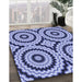 Patterned Sapphire Blue Rug in Family Room, pat2361blu