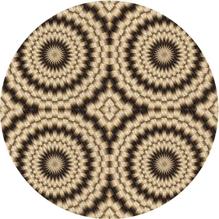 Square Machine Washable Transitional Yellow Rug in a Living Room, wshpat2361brn