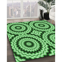 Patterned Green Rug, pat2361grn