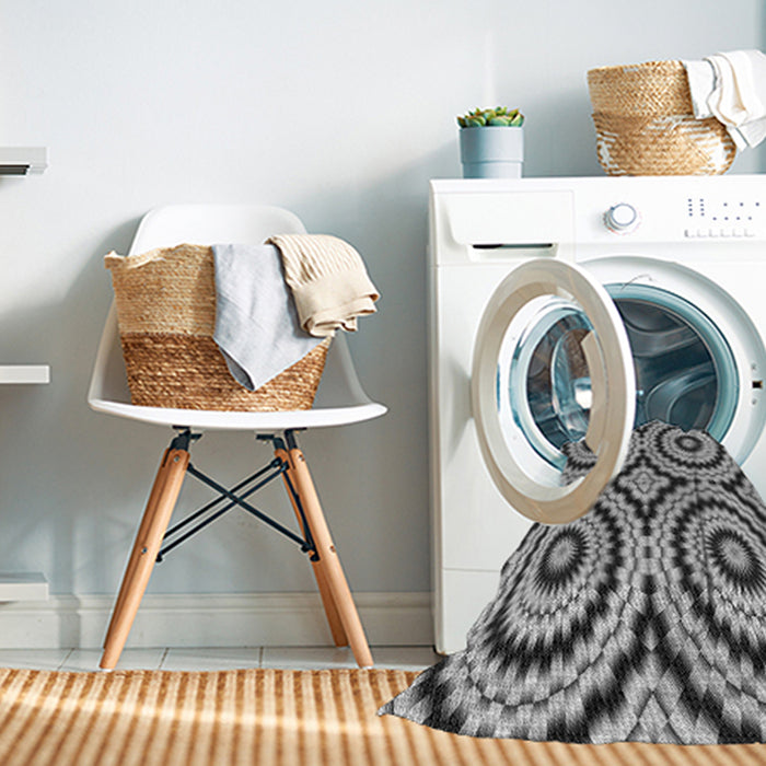 Machine Washable Transitional Silver Gray Rug in a Washing Machine, wshpat2361gry