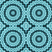 Round Patterned Teal Green Rug, pat2361lblu