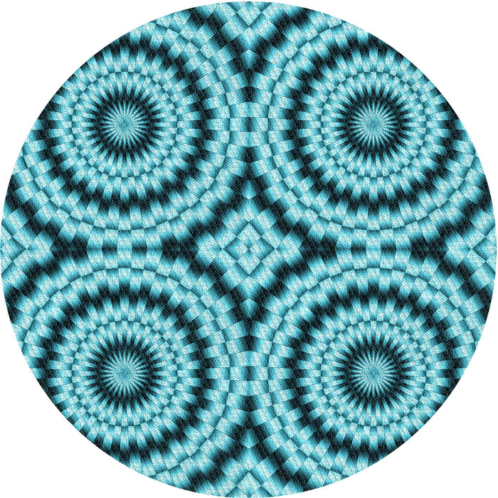 Square Patterned Teal Green Rug, pat2361lblu