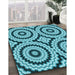 Machine Washable Transitional Teal Green Rug in a Family Room, wshpat2361lblu