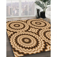 Patterned Yellow Orange Rug, pat2361org