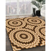 Patterned Yellow Orange Rug in Family Room, pat2361org