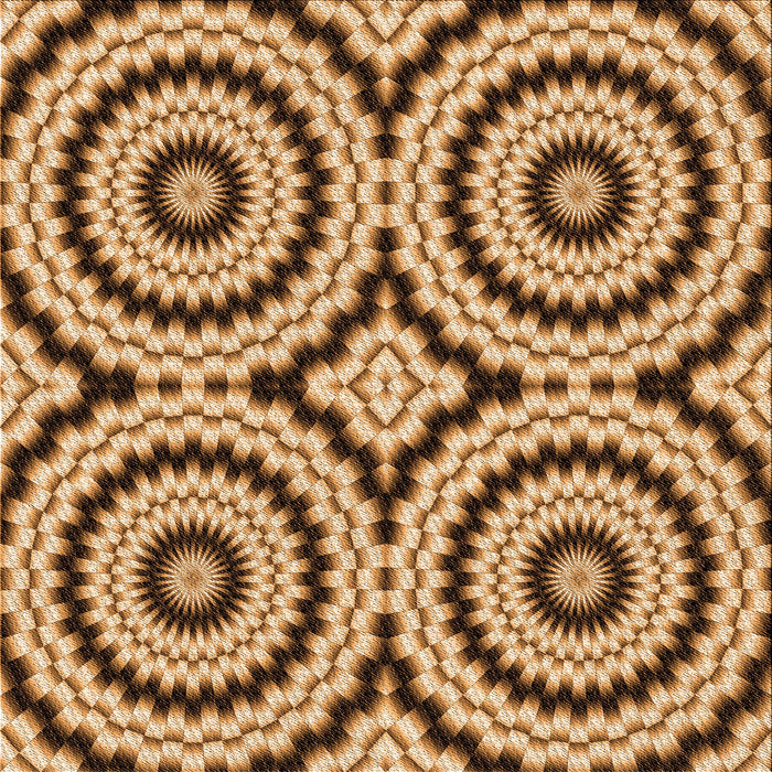 Round Patterned Yellow Orange Rug, pat2361org