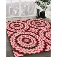 Patterned Pastel Pink Rug, pat2361rd