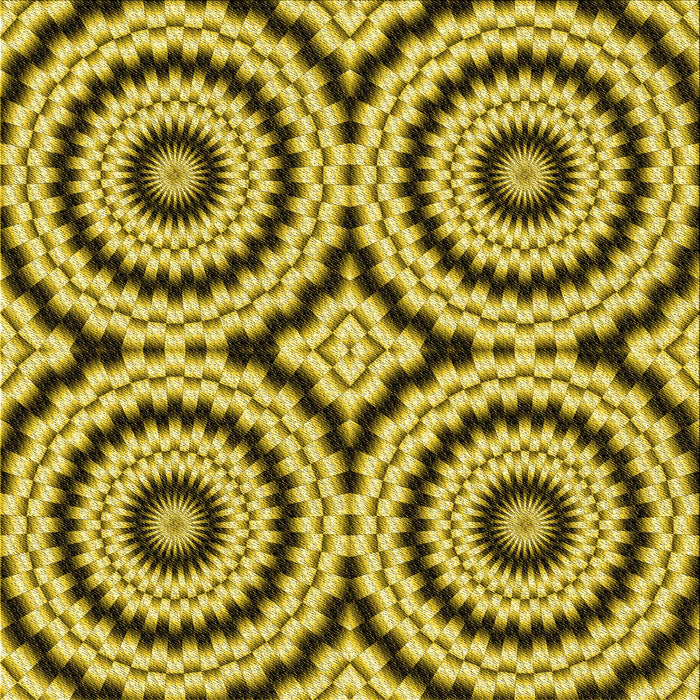 Round Patterned Bright Gold Yellow Rug, pat2361yw