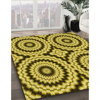 Patterned Bright Gold Yellow Rug, pat2361yw