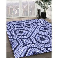 Patterned Sapphire Blue Rug, pat2362blu