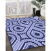 Patterned Sapphire Blue Rug in Family Room, pat2362blu