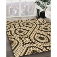 Patterned Yellow Rug, pat2362brn